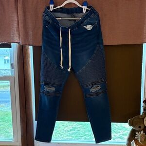 American Bazi Blue Distressed Jeggings